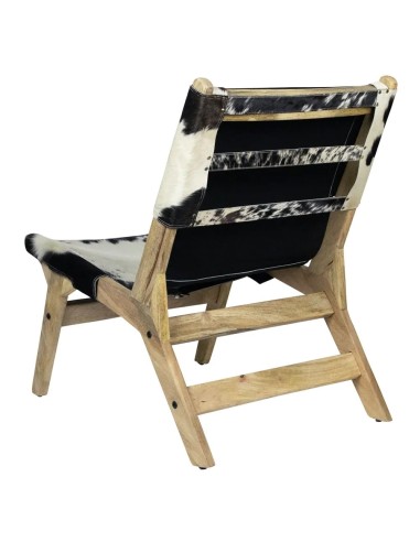 Chaise relax vache noir/blanc
