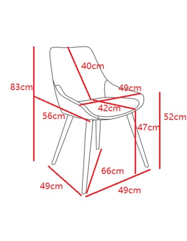 Chaise repas en tissu Cognac pied chêne foncé