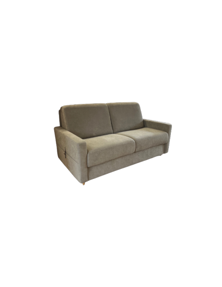 Canapé convertible taupe Willy Couchage 160 Matelas 18cm