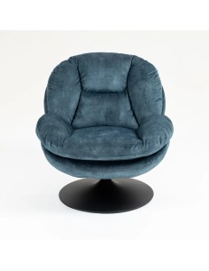 Fauteuil pivotant en velours bleu
