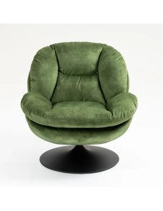 Fauteuil pivotant en velours bleu