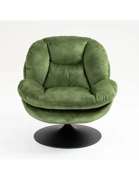 Fauteuil pivotant en velours bleu