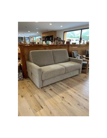 Canapé convertible taupe Willy Couchage 160 Matelas 18cm