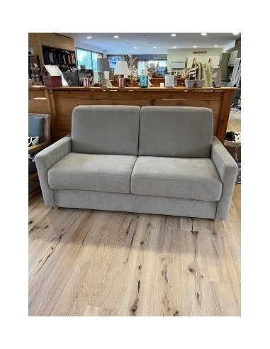 Canapé convertible taupe Willy Couchage 160 Matelas 18cm