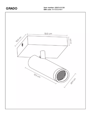 Lucide GRADO - Spot plafond