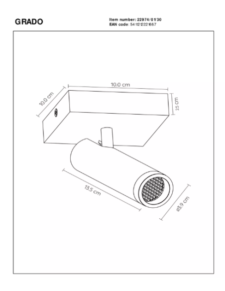 Lucide GRADO - Spot plafond