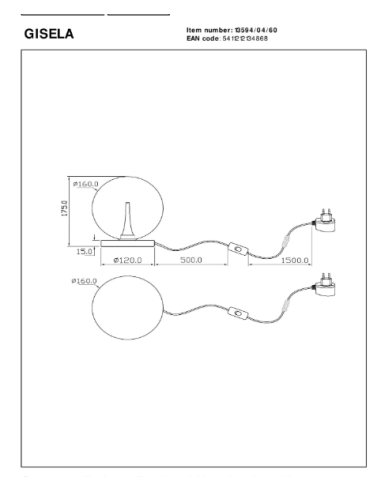 Premium GISELA - Lampe de table - Ø 16 cm - LED Dim. - 1x5W 2700K - Tr