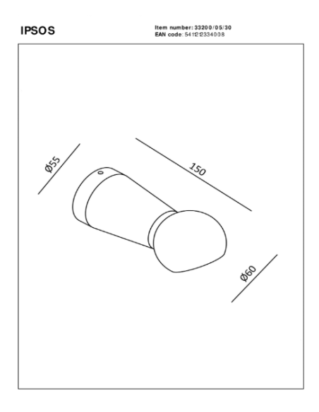 IPSOS Applique mur. SdBain-Noir-LED-6W-2700K-IP54