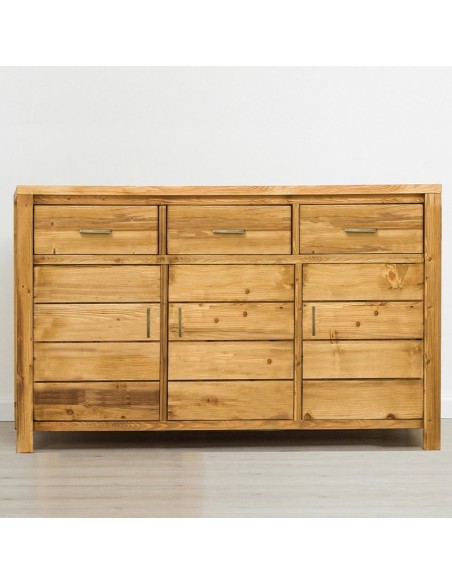 Bahut 3 portes 3 tiroirs, Bois massif