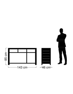 Bahut 3 portes 3 tiroirs, Bois massif 2
