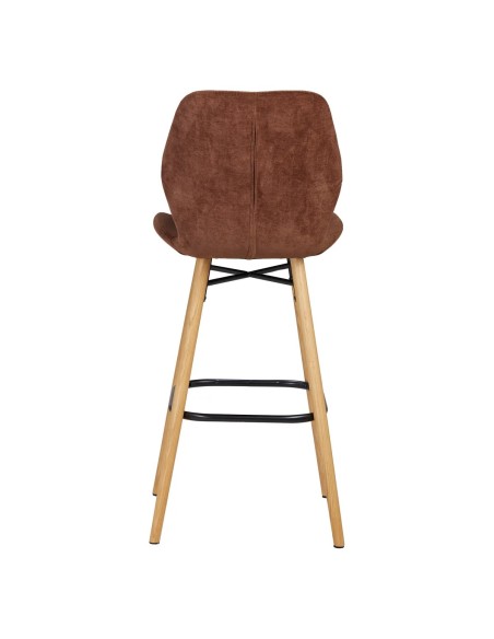 Chaise snack tissu soft touch acajou