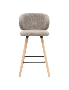 Chaise snack tissu effet laine bouclette taupe
