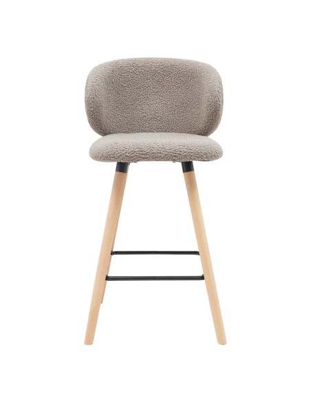 Chaise snack tissu effet laine bouclette taupe