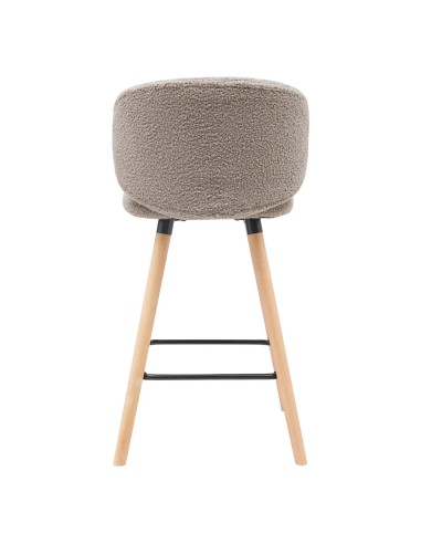 Chaise snack tissu effet laine bouclette taupe