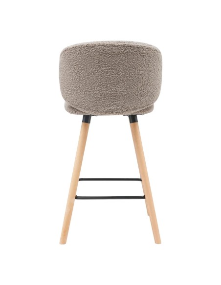 Chaise snack tissu effet laine bouclette taupe