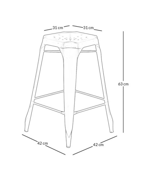 Tabouret snack métail vieilli