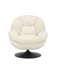Fauteuil pivotant effet bouclette blanc