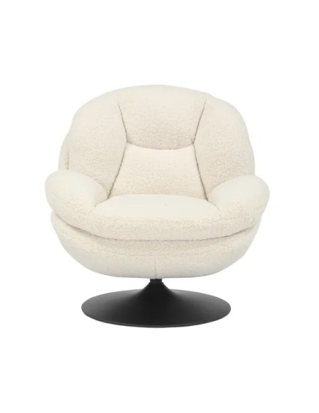 Fauteuil pivotant effet bouclette blanc