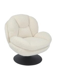Fauteuil pivotant effet bouclette blanc 2