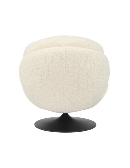 Fauteuil pivotant effet bouclette blanc