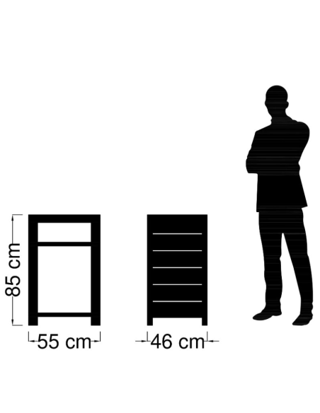 Confiturier 1 porte 1 tiroir, Bois massif