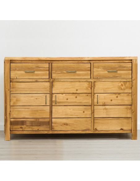 Bahut 3 portes 3 tiroirs, Bois massif