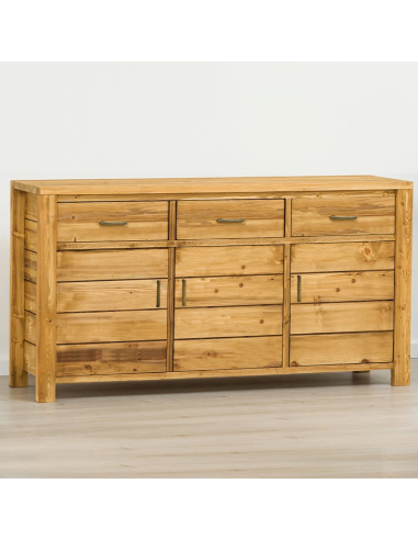 Bahut 3 portes 3 tiroirs, Bois massif