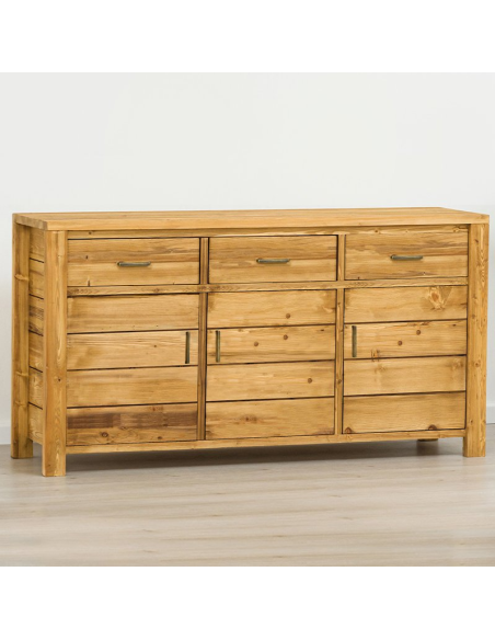 Bahut 3 portes 3 tiroirs, Bois massif