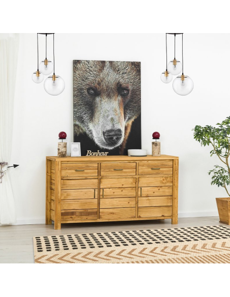 Bahut 3 portes 3 tiroirs, Bois massif