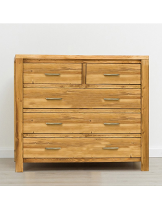 Commode 5 tiroirs, Bois massif