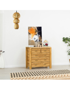 Commode 5 tiroirs, Bois massif 2