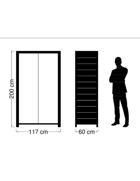 Armoire 2 portes, Bois massif