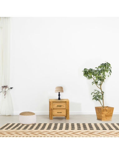 Chevet 2 tiroirs, Bois massif