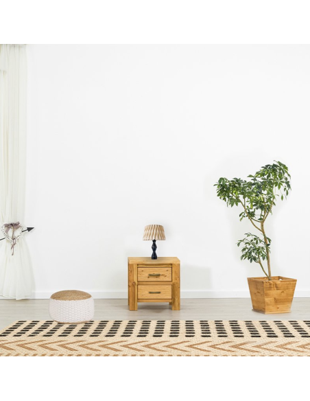 Chevet 2 tiroirs, Bois massif