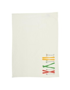 Set de 2 torchons skieurs/skis