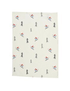 Set de 2 torchons skieurs/skis 2