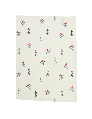 Set de 2 torchons skieurs/skis