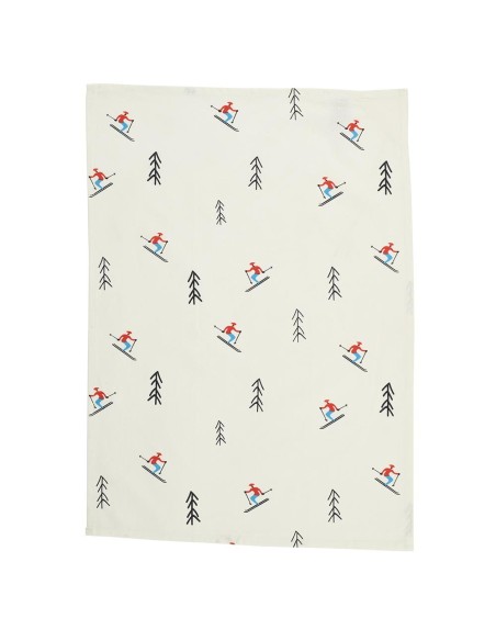 Set de 2 torchons skieurs/skis