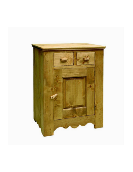 Bahut de style montagnard 1 porte et 2 petits tiroirs