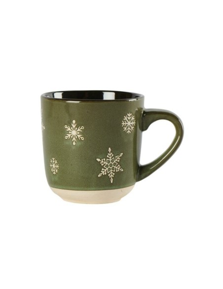 Mug vert motifs flocons