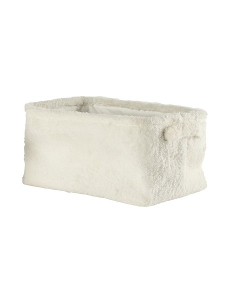 Panier de rangement en bouclette blanche grand modèle