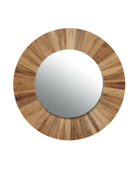 Miroir mural rond en jacinthe d’eau