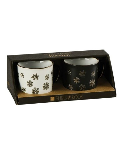 Set de 2 mugs Kyrsten blanc/noir