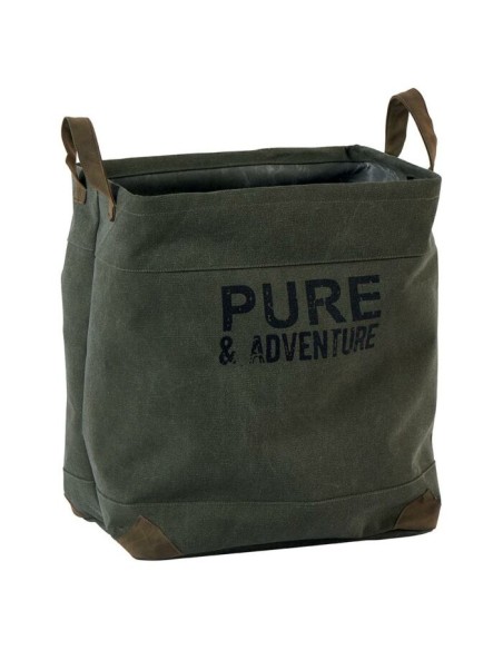 Panier de rangement rectangulaire kaki « Pure&Adventure » 2 anses pu m