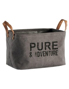 Panier de rangement rectangulaire gris « Pure&Adventure » 2 anses pu m