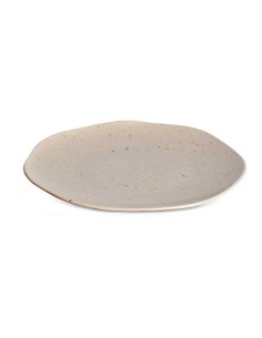 Assiette Tribu dessert grège moucheté
