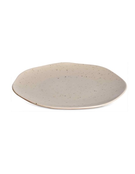 Assiette Tribu dessert grège moucheté