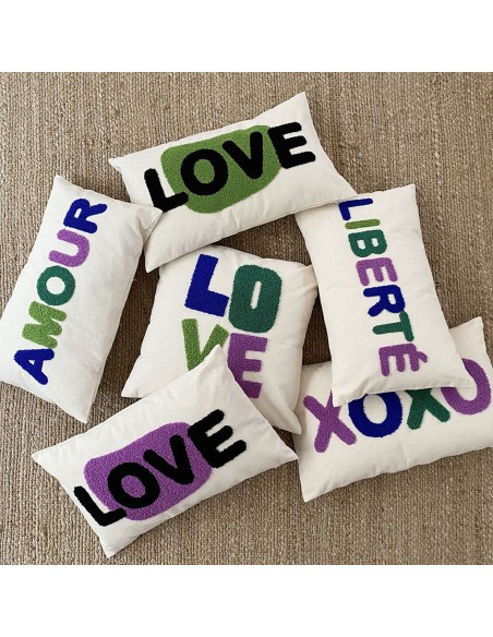 Coussin Influence vert xoxo 30x50cm