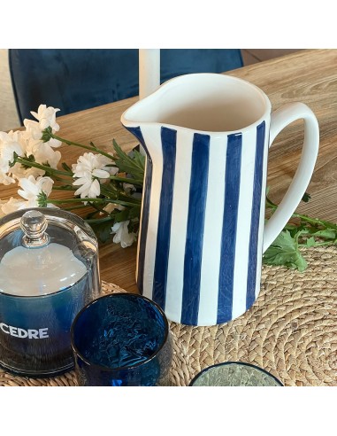 Pichet rayures bleu