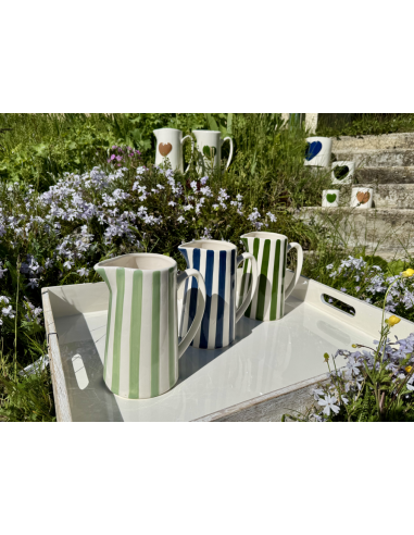 Pichet rayures vert matcha